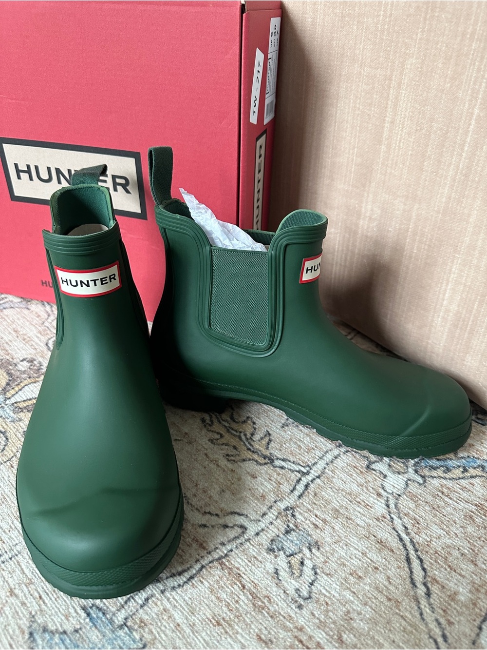 Hunter Women's Dark Green Chelsea Rain Booties